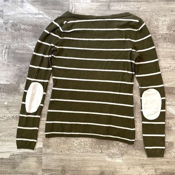 Green and white stripped long sleeve top - Picture 2 of 3